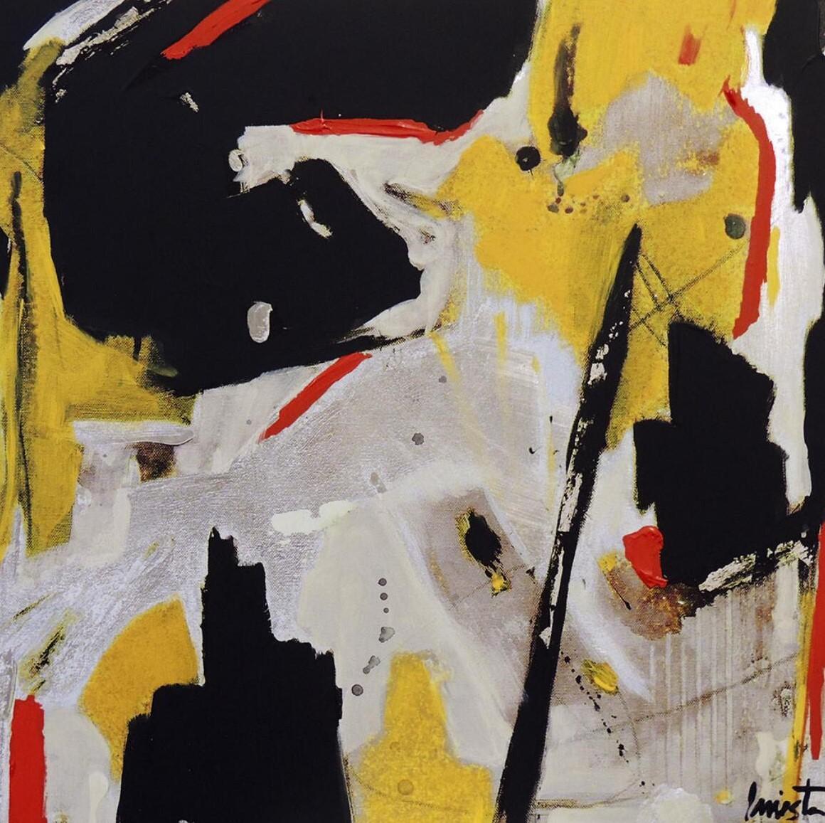 Laura Iniesta "Invictus" contemporary abstract expressionism painting on aluminium power