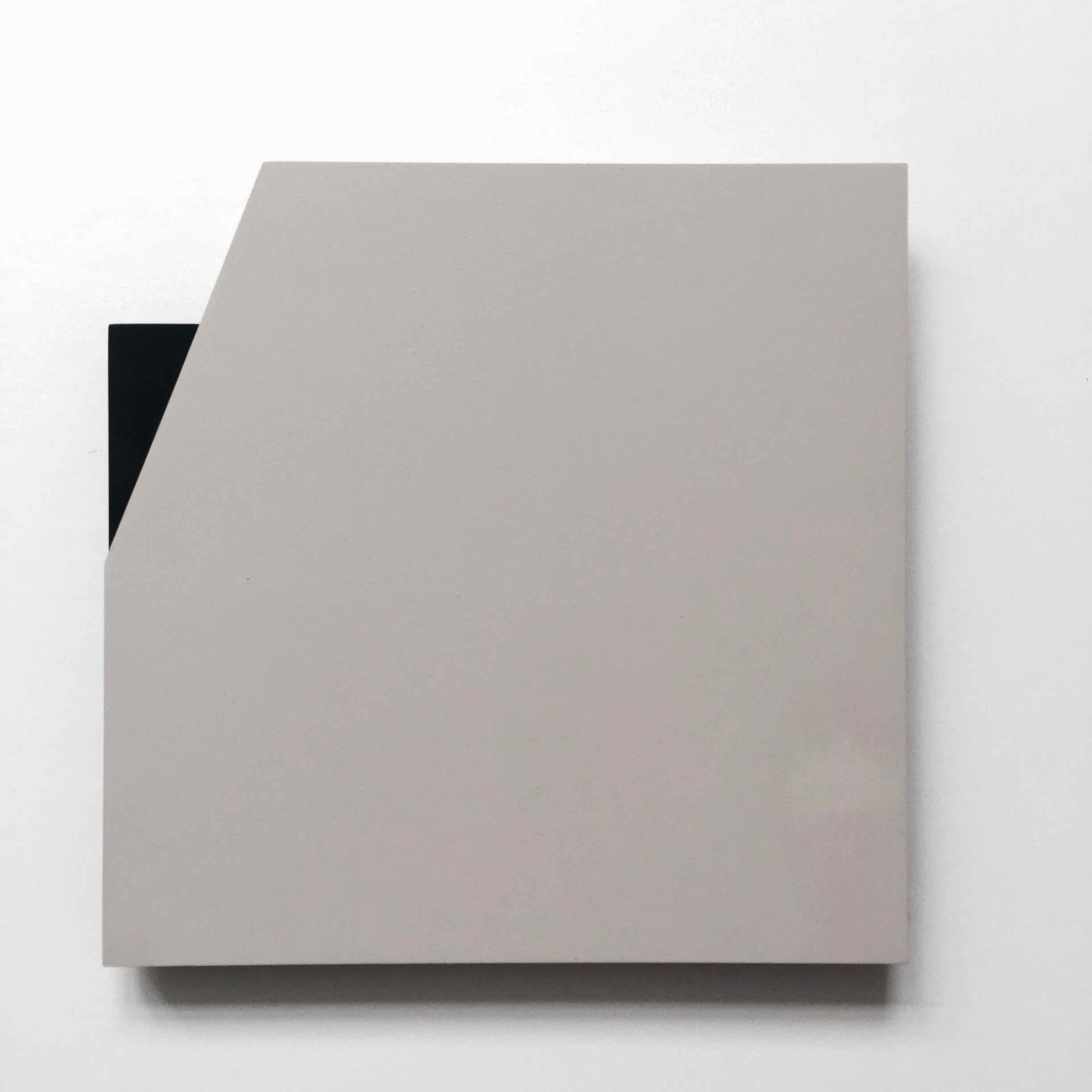 'Cut-out 20': Set of Four Minimal Hard Edge Abstract Paintings - Gray Abstract Sculpture by Laura Jane Scott