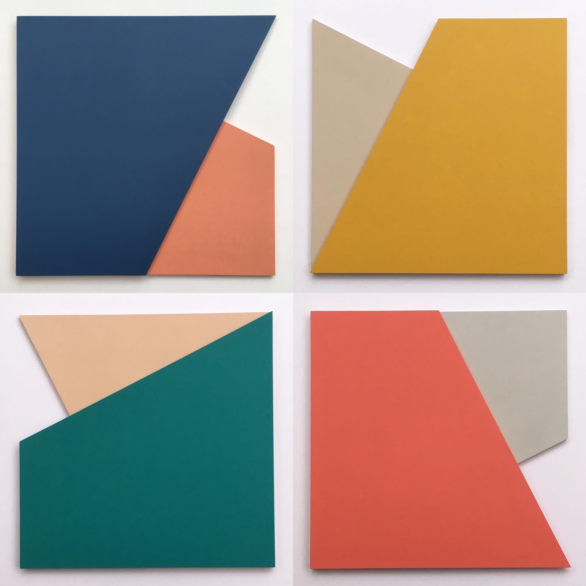 Fold 50 (Series III): Set of Four Minimal Abstract Paintings by Laura Jane Scott
