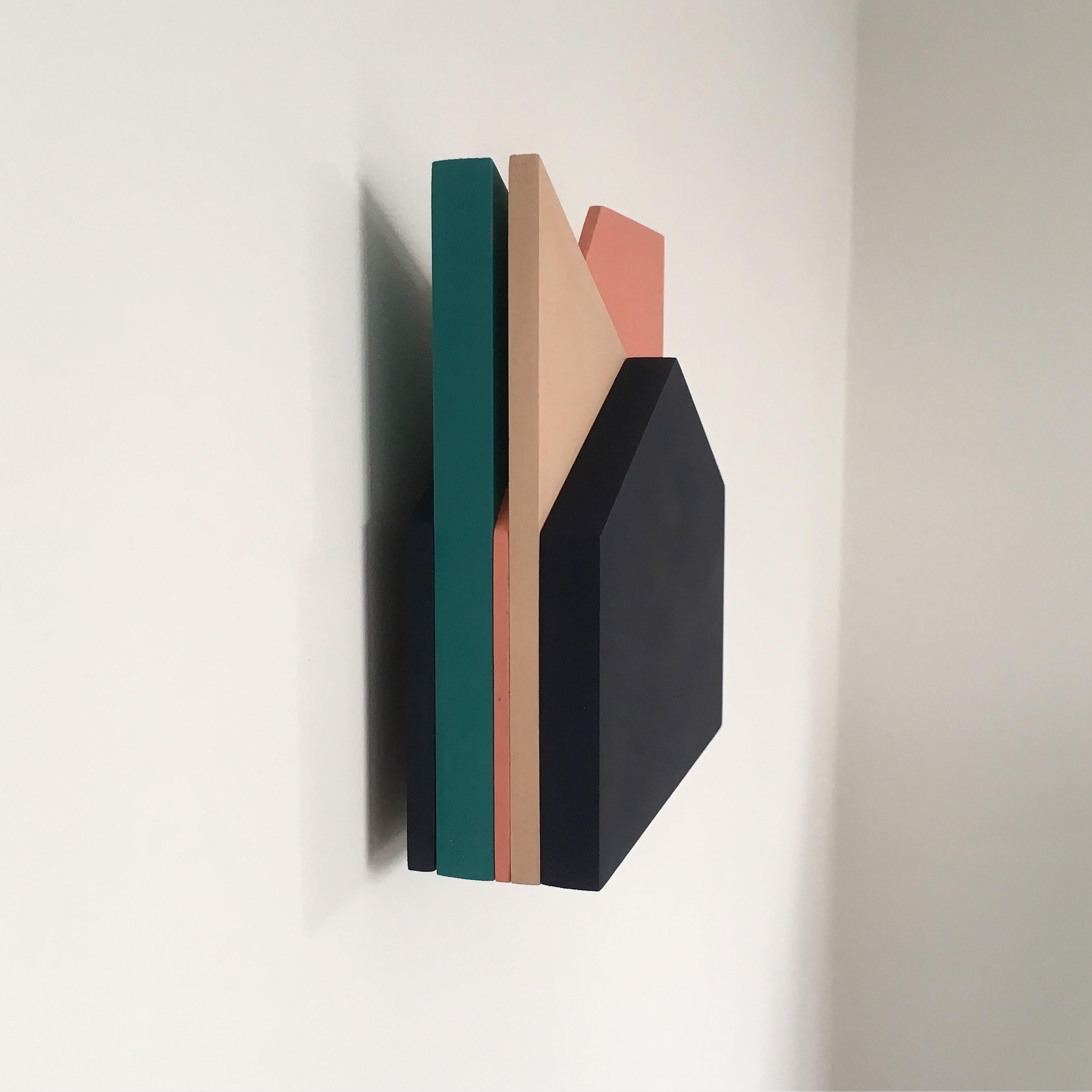 Perspective Study 005, 2019, Wooden board and paint, 5 1/2 × 5 1/2 × 1 3/5 in, 14 × 14 × 4 cm by Laura Jane Scott

Laura Jane Scott’s desire for formal simplicity through geometric form and striking use of colour has enabled her to produce a body of