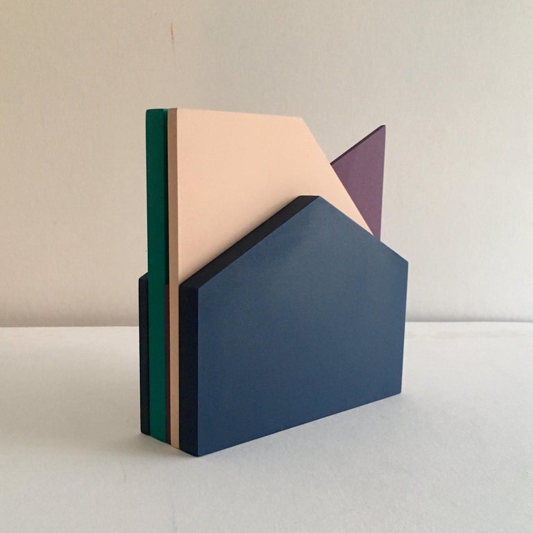 Perspective Study 007, 2019, Wooden board and paint, 5 1/2 × 5 1/2 × 1 3/5 in, 14 × 14 × 4 cm by Laura Jane Scott

Laura Jane Scott’s desire for formal simplicity through geometric form and striking use of colour has enabled her to produce a body of