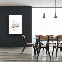 Crazy Town, Vibrant London Cityscape, Original Portrait Print, Framed Artwork