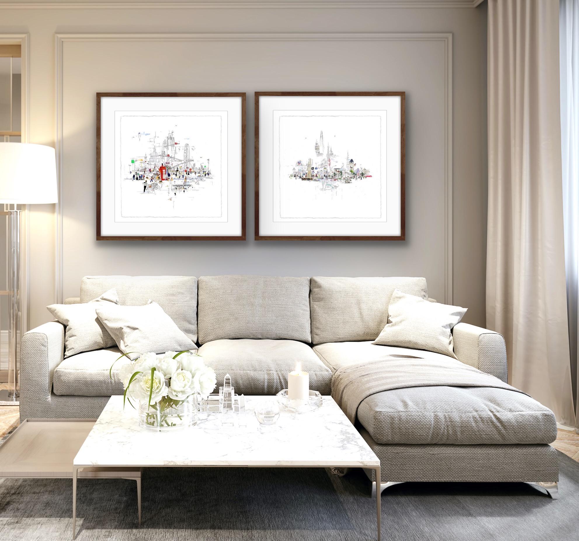 Plataforma Nueve y Tres Cuartos y Asuntos de Actualidad, London Cityscape Art en venta 1