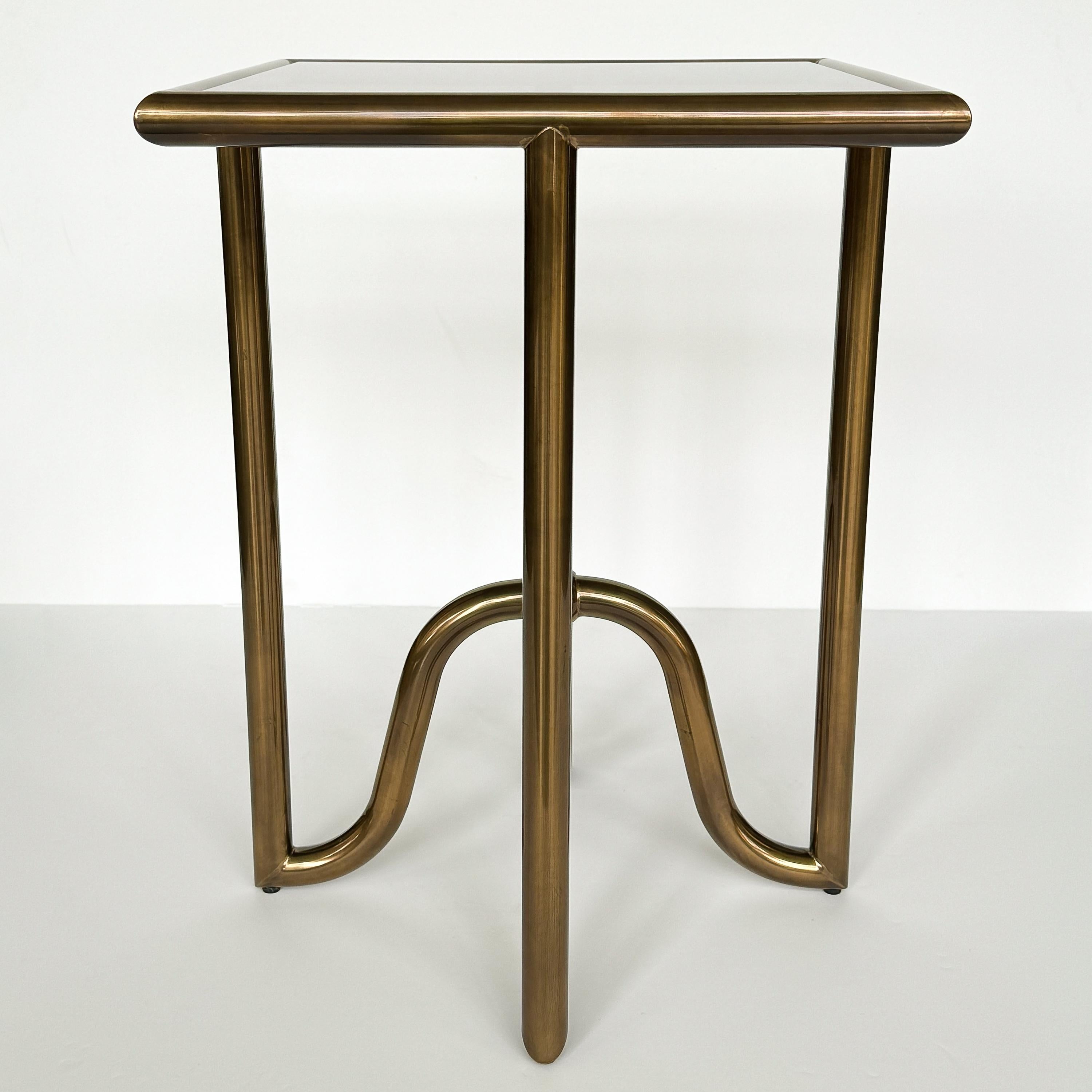 Laura Kirar Bronze Lien Tray Side Table for Baker In Good Condition For Sale In Chicago, IL