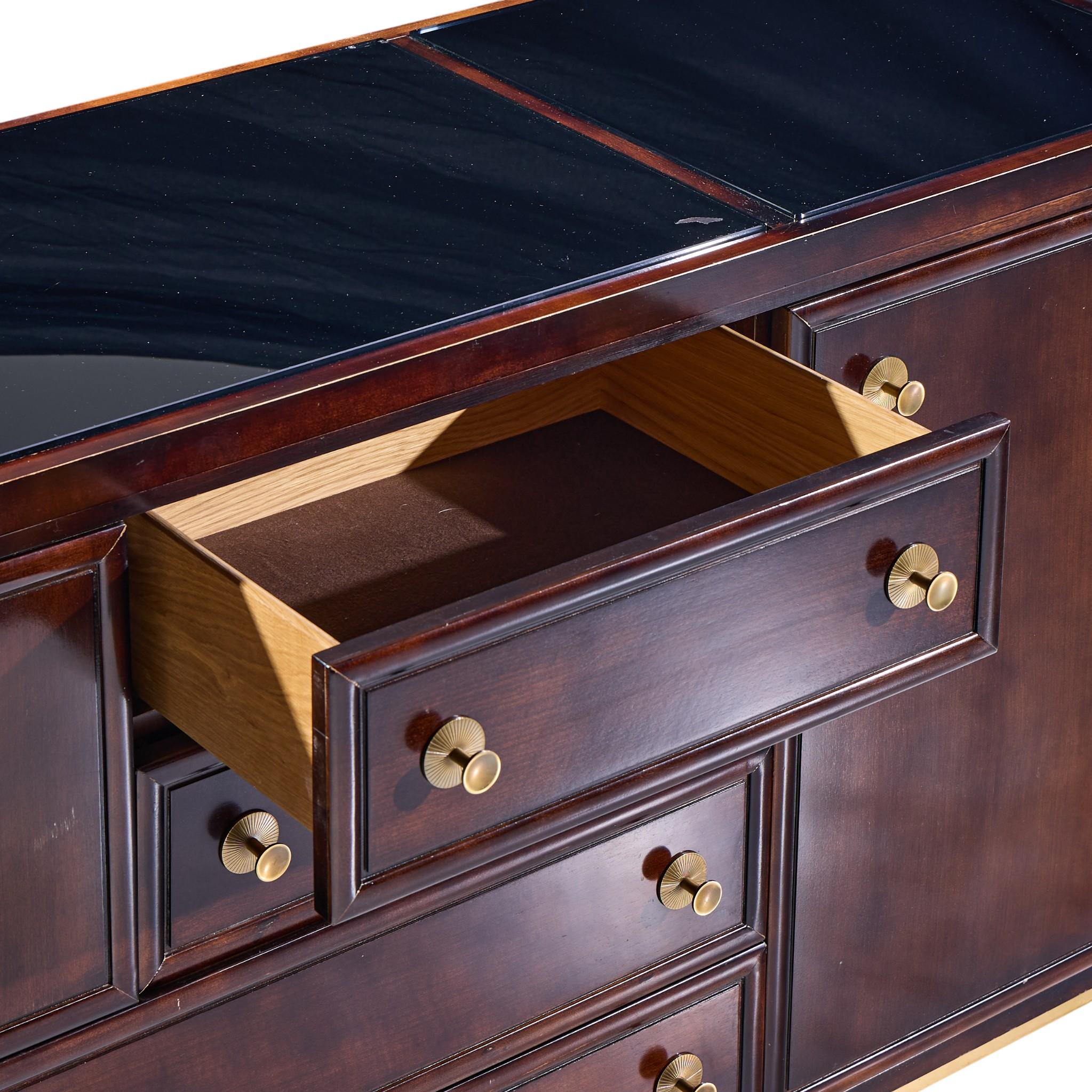 Ottone Laura Kirar for Baker Dansu Walnut and Brass Credenza in vendita