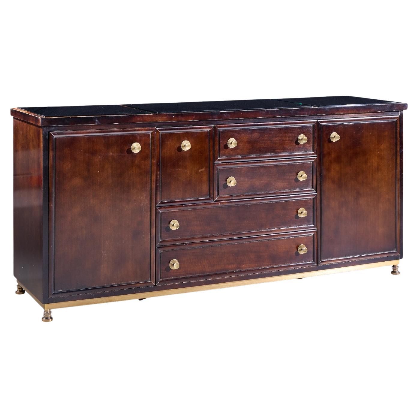 Laura Kirar for Baker Dansu Walnut and Brass Credenza in vendita