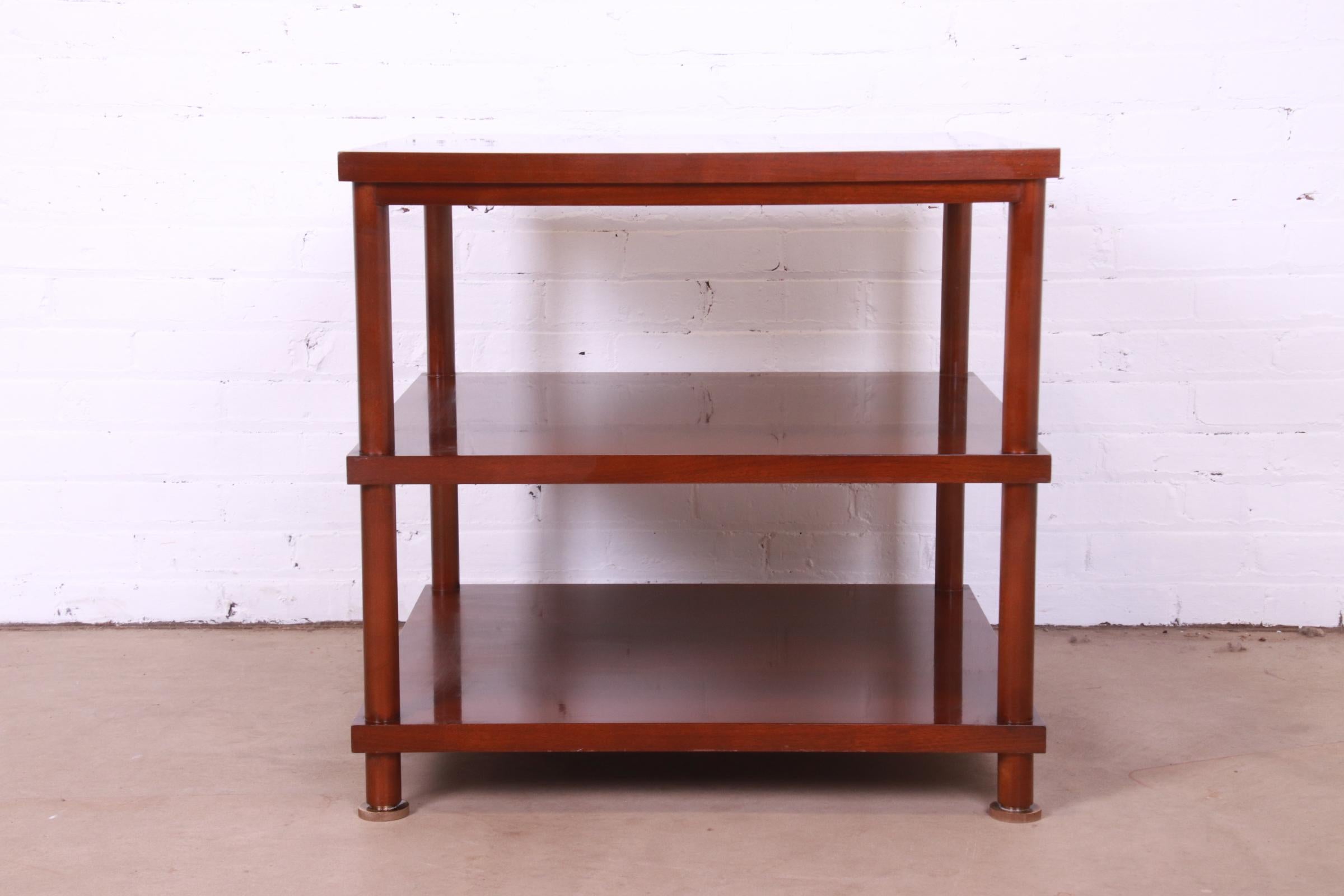 Laura Kirar for Baker Furniture Mahogany Three-Tier Occasional Side Table 3