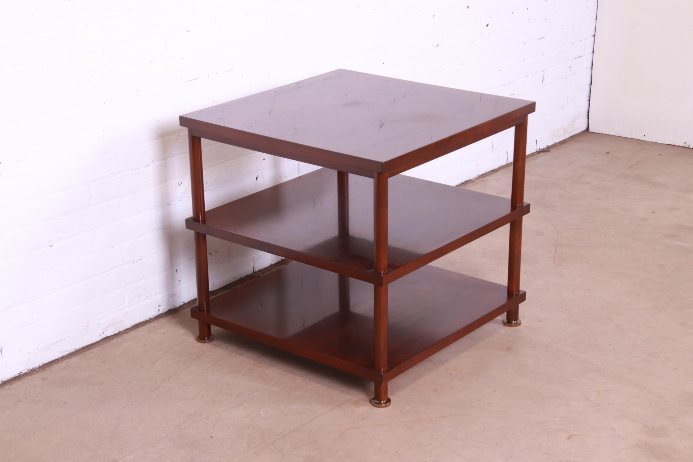 Laura Kirar for Baker Furniture Mahogany Three-Tier Occasional Side Table In Good Condition In South Bend, IN