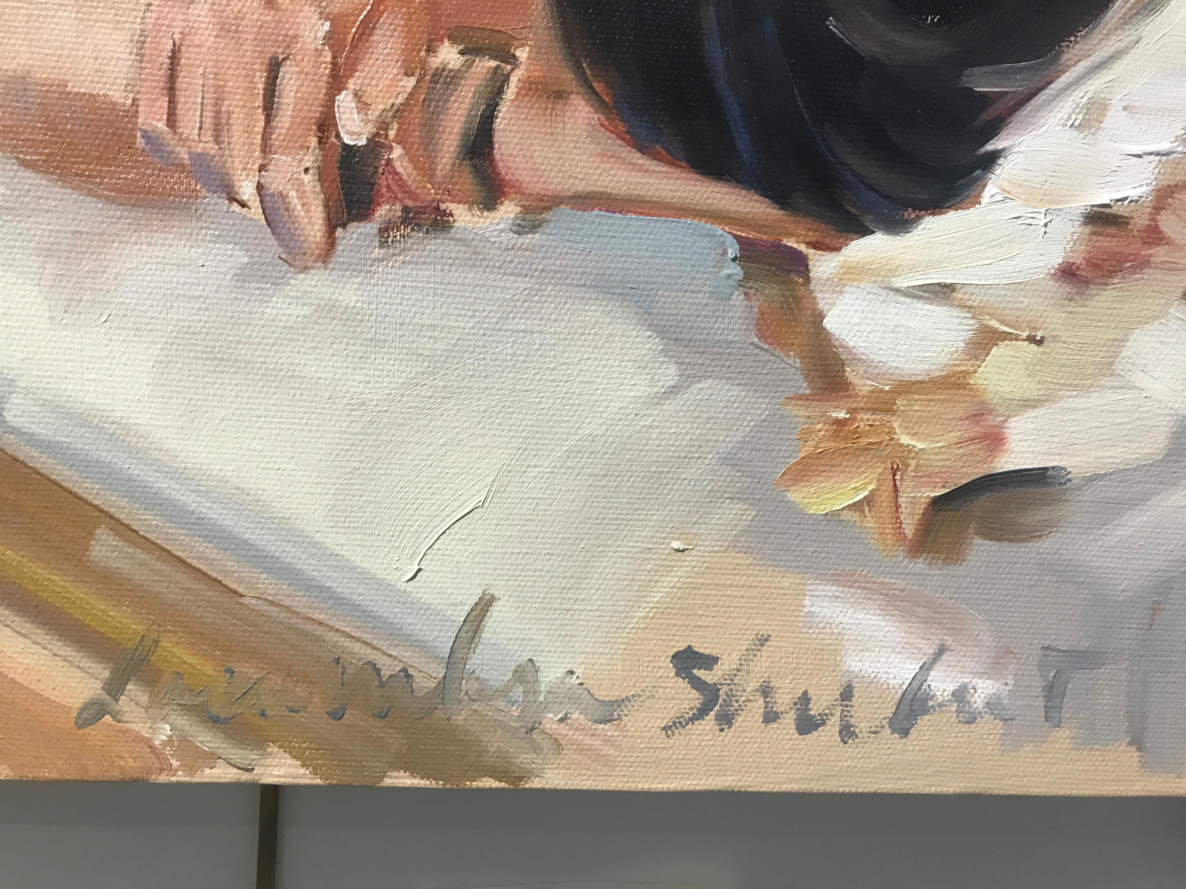 Alexandra Napping by Laura L. Shubert petite rectangle impressionist figure 3