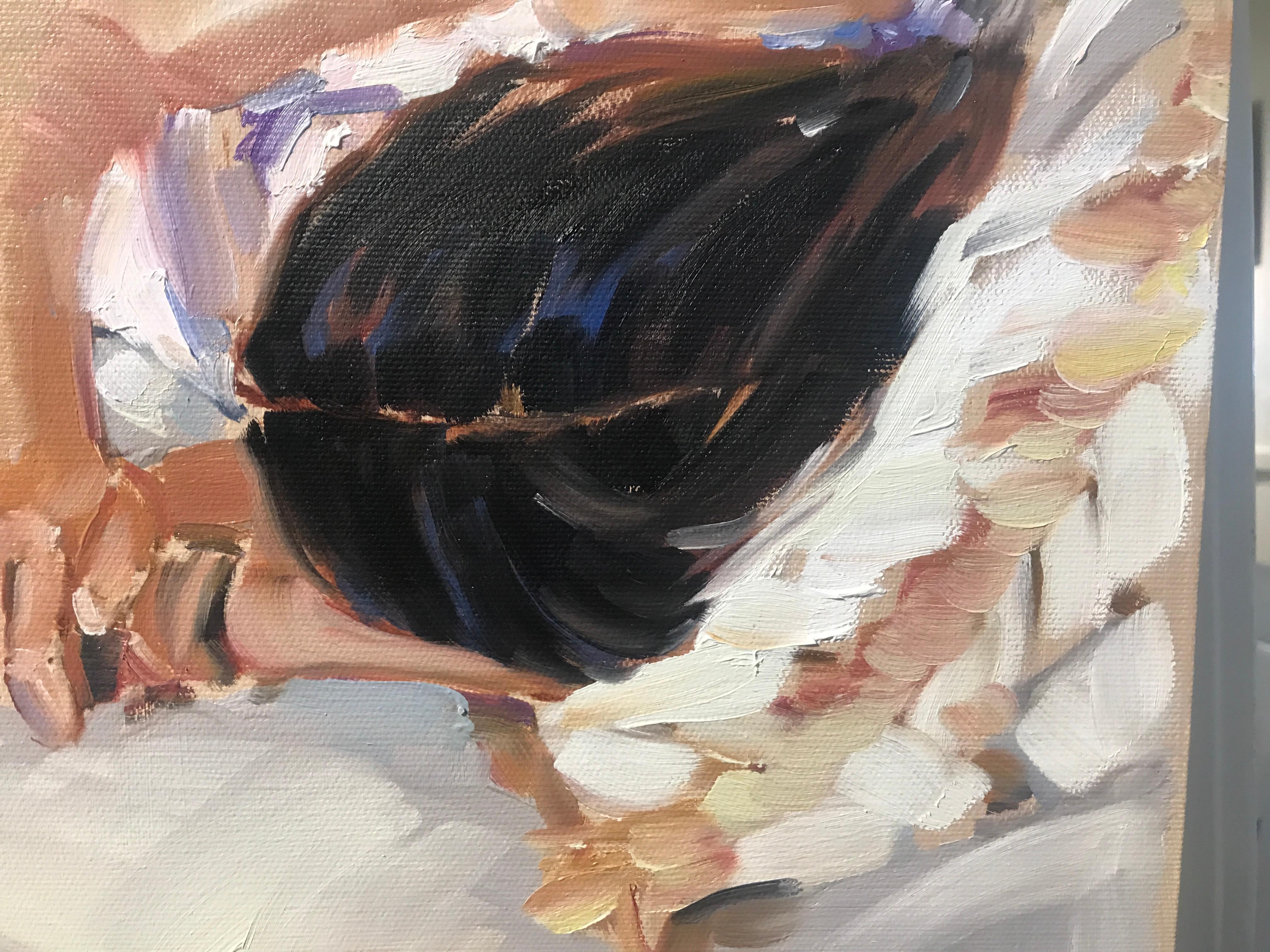 Alexandra Napping by Laura L. Shubert petite rectangle impressionist figure 5