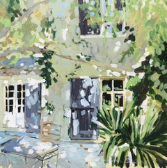 Provençal Façade, Oil and Acrylic on Canvas Impressionist Landscape Painting