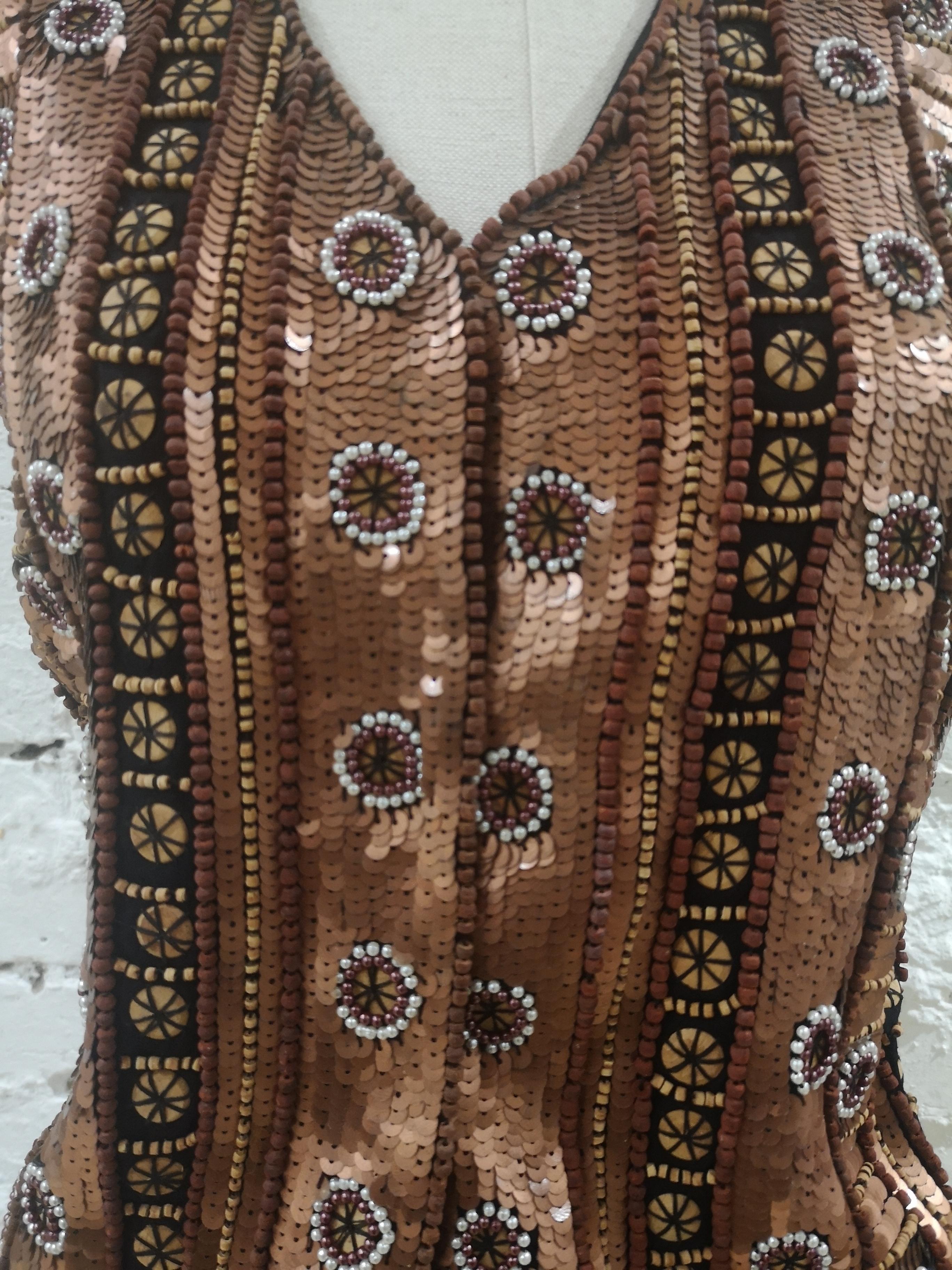 L'aura Laura Biagiotti sequins and beads vest In Excellent Condition For Sale In Capri, IT