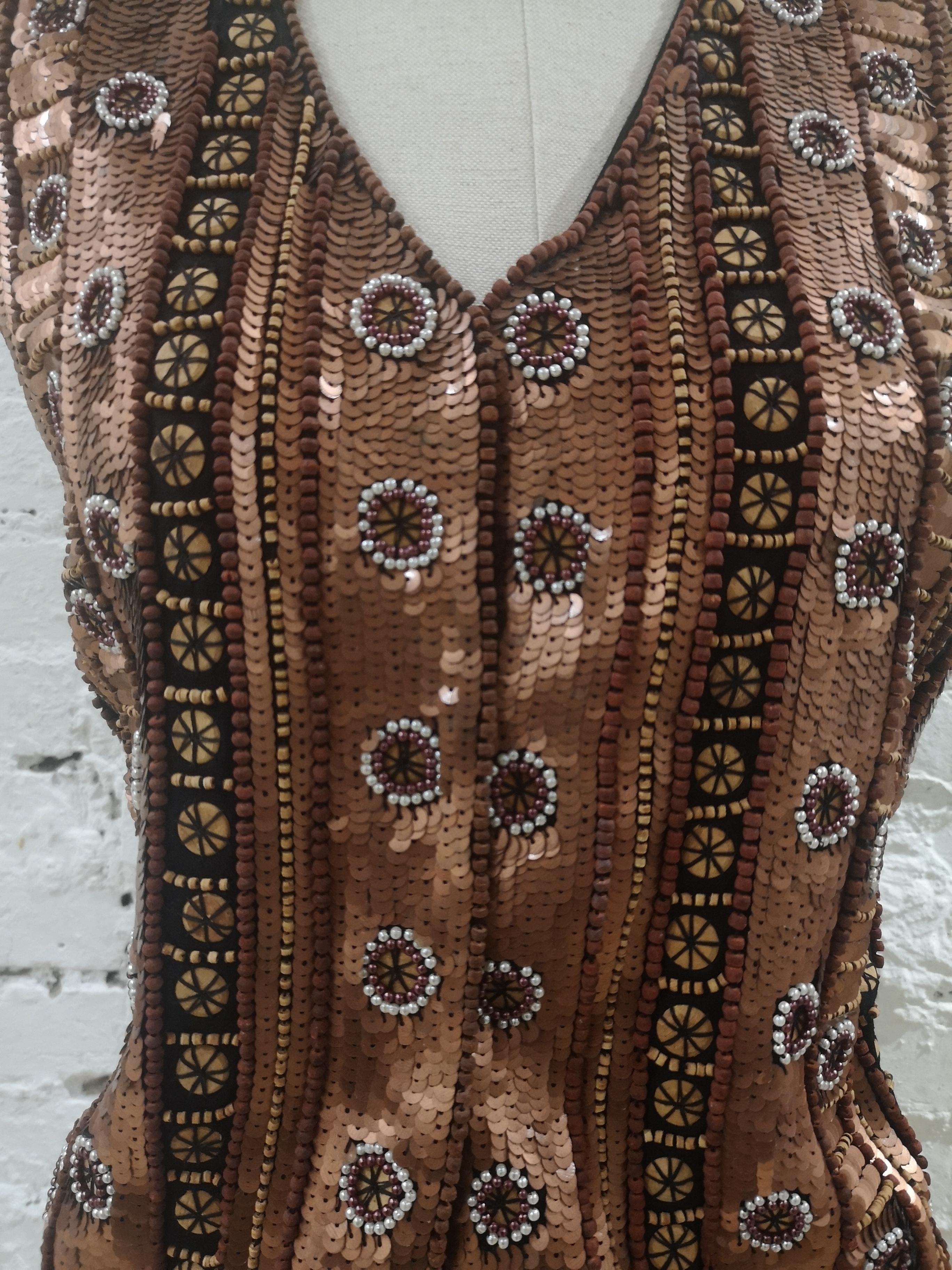 Women's or Men's L'aura Laura Biagiotti sequins and beads vest For Sale