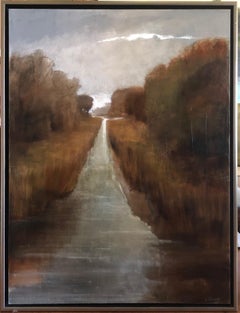 Follow Me by Laura Lloyd Fontaine, Green and Neutral Framed Landscape Painting