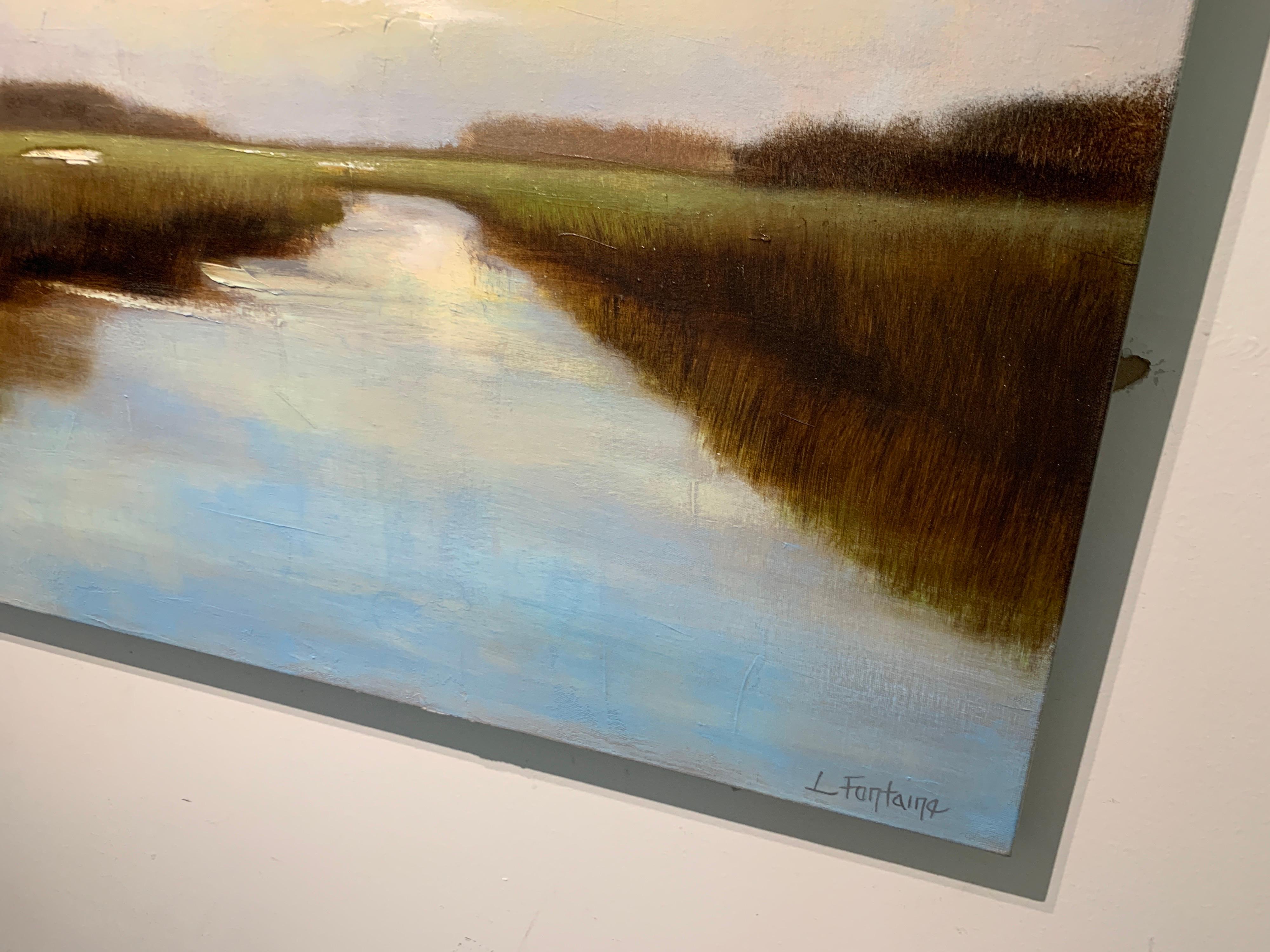 Peace and Quiet by Laura Lloyd Fontaine, Green and Blue Landscape Painting 2