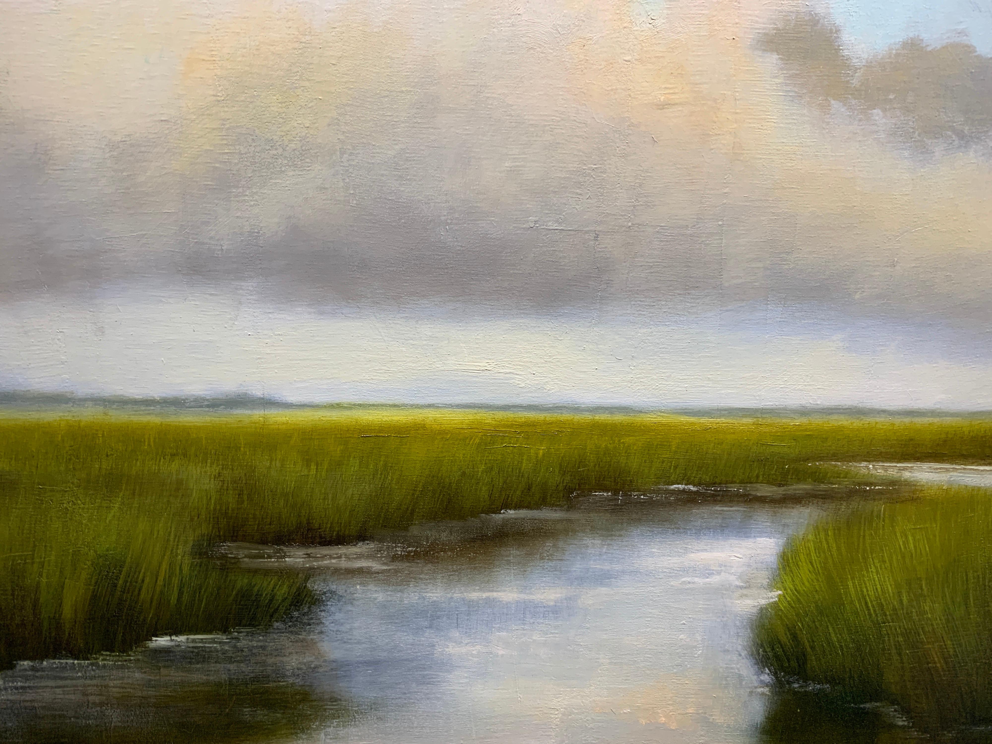 So Grateful by Laura Lloyd Fontaine, Green and Blue Landscape Painting 1