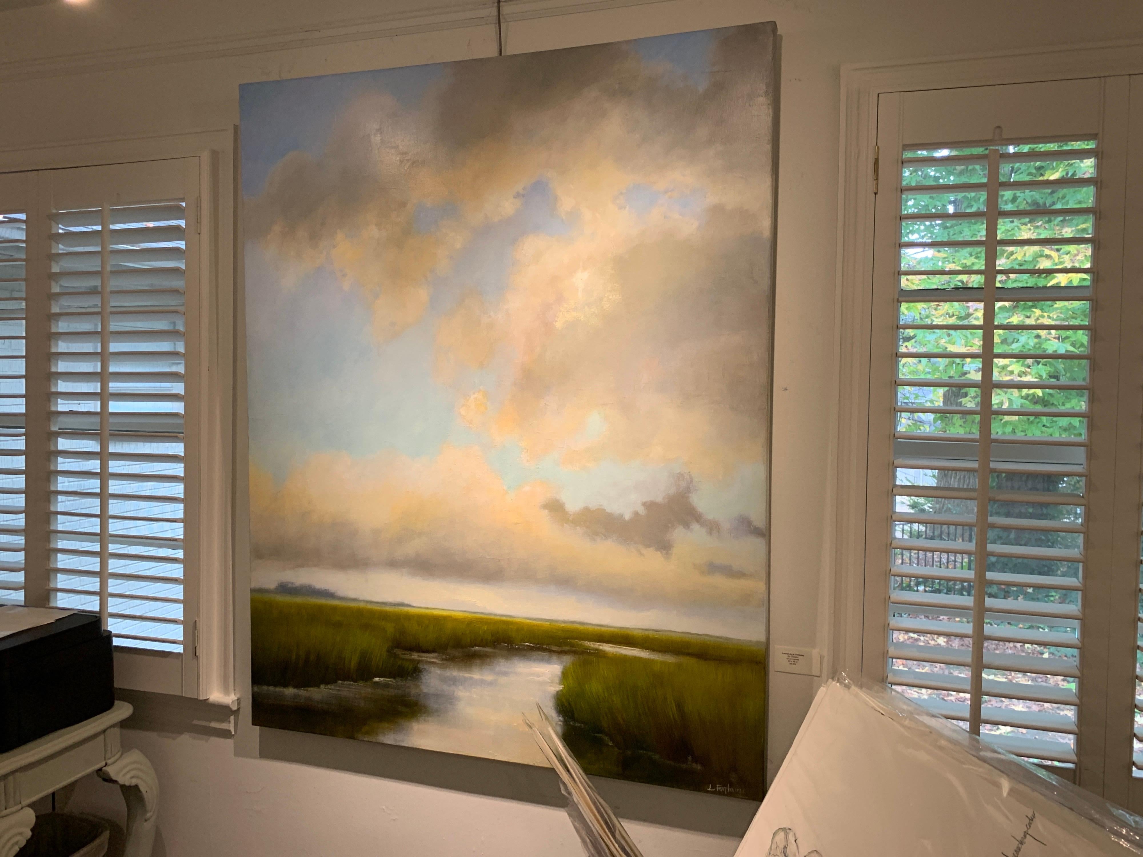 So Grateful by Laura Lloyd Fontaine, Green and Blue Landscape Painting 4