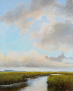 So Grateful by Laura Lloyd Fontaine, Green and Blue Landscape Painting