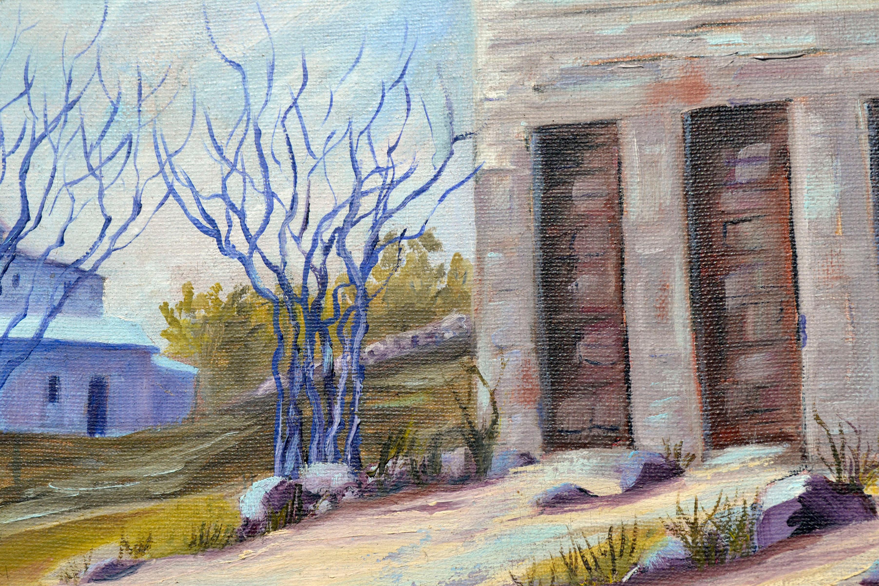 Paisaje de Mokelumne Hill, California - Landscape Painting Gris de Laura Mahan