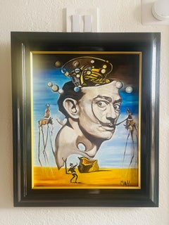 Saving Salvador: 21st Century Acrylic Portrait Painting on Wood Panel FRAMED