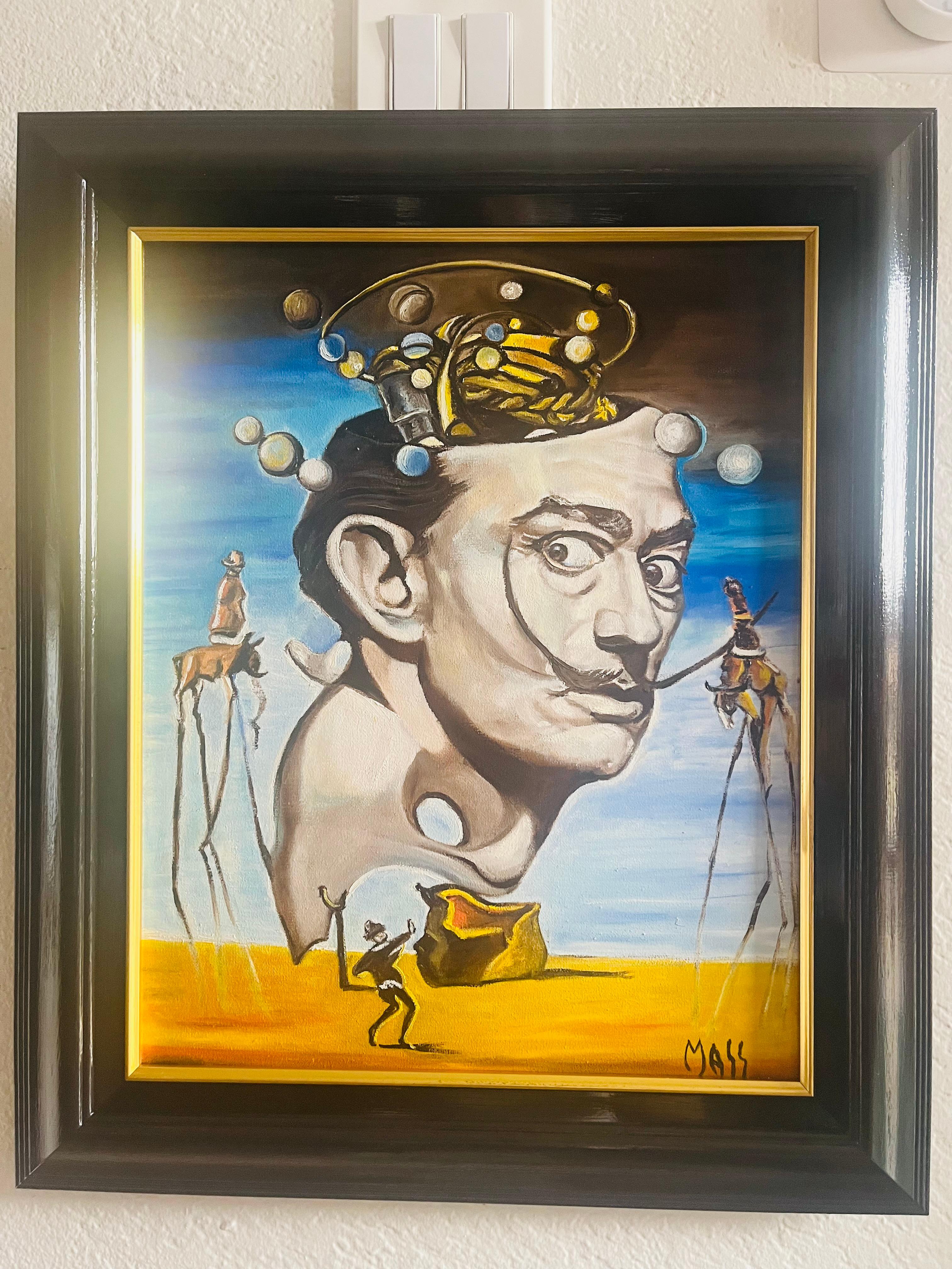SAVING SALVADOR - Original Framed Artwork - Contemporary Painting by Laura Mass