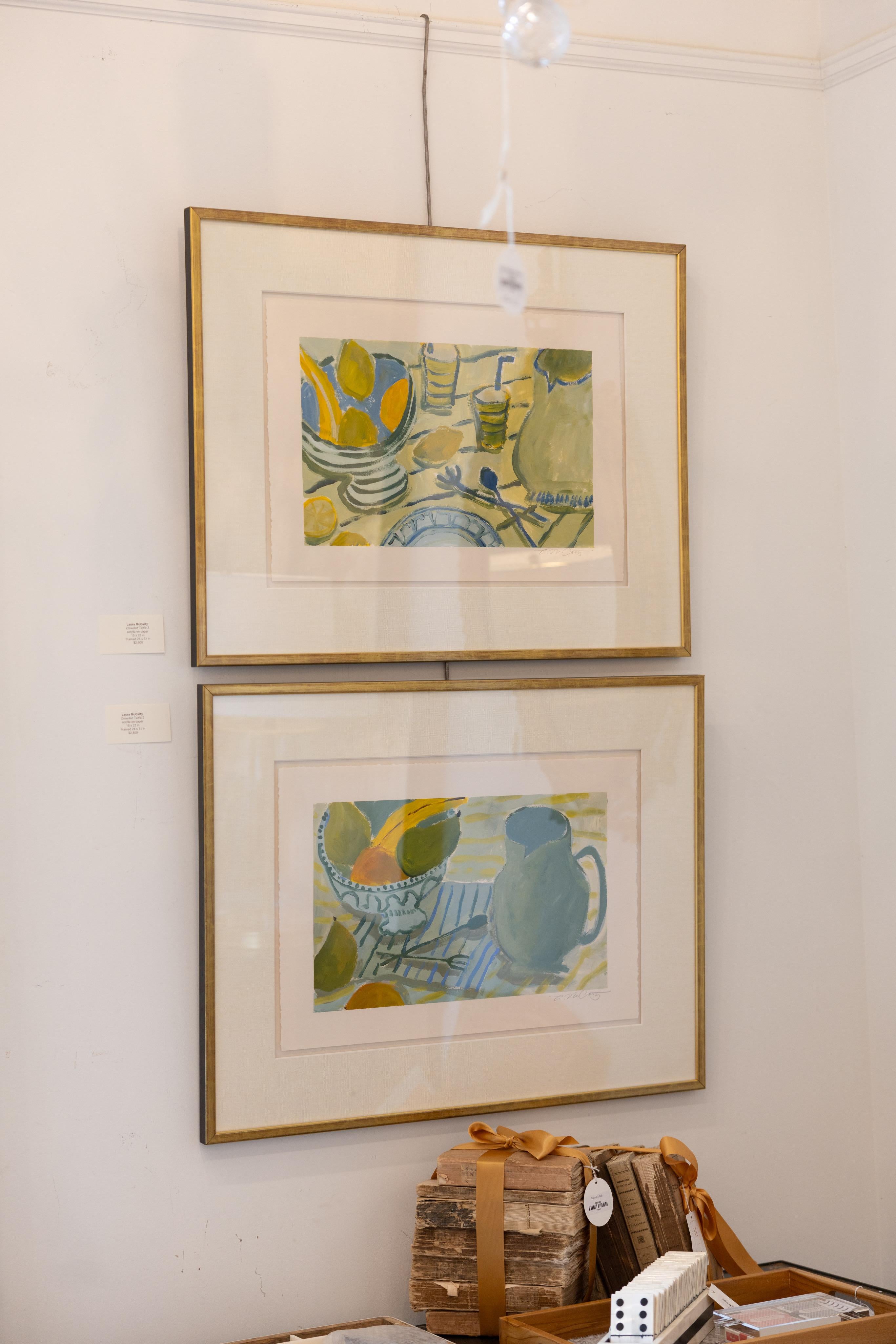 Crowded Table 2 di Laura McCarty, Natura morta contemporanea su carta con cornice 1