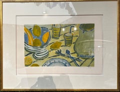Crowded Table 3 by Laura McCarty, Framed Contemporary Still Life on Paper