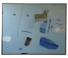 Deepest Dive by Laura McCarty, Large Framed Horizontal Abstract With Blue