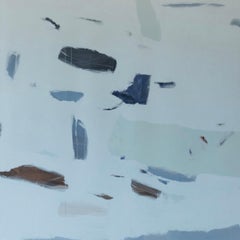 Deepest Dive by Laura McCarty, Grand cadre carré abstrait avec bleu