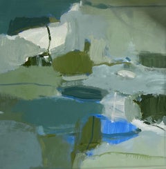 Feeding the Fish by Laura McCarty, Large Framed Contemporary Abstract Canvas