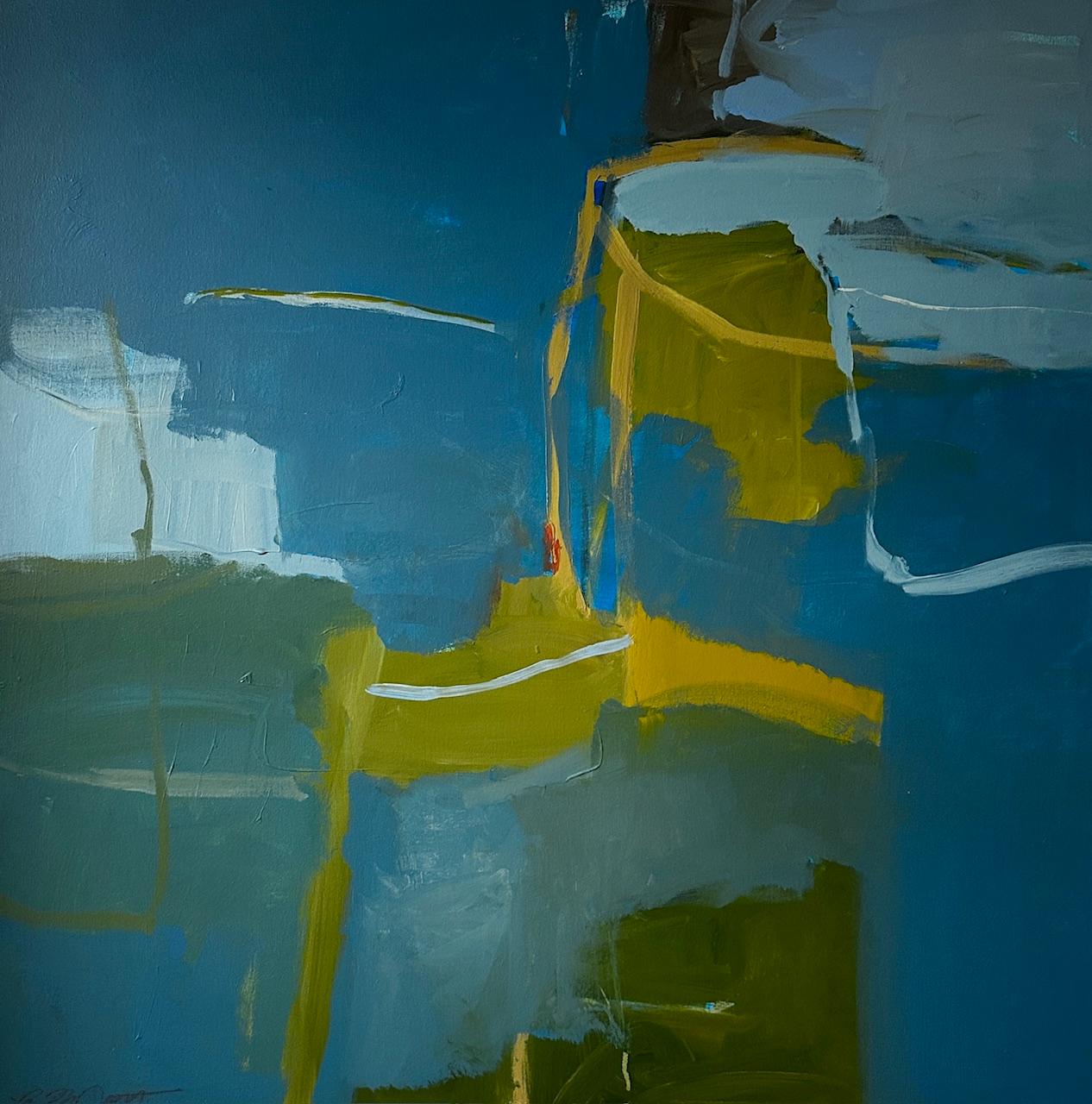 Side Hustle di Laura McCarty, tela astratta contemporanea con cornice di grandi dimensioni