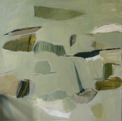 Rana maculata di Laura McCarty, Tela astratta contemporanea con cornice grande Greene & Greene