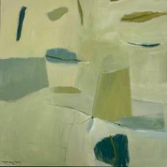 Turtle Watching by Laura McCarty, Large Framed Contemporary Abstract Canvas