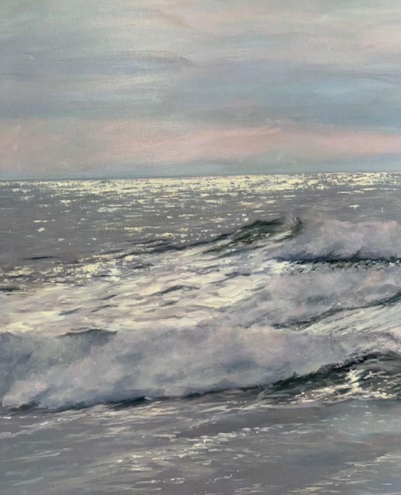 Silver Summer, original 30x40 contemporary impressionist marine landscape For Sale 1