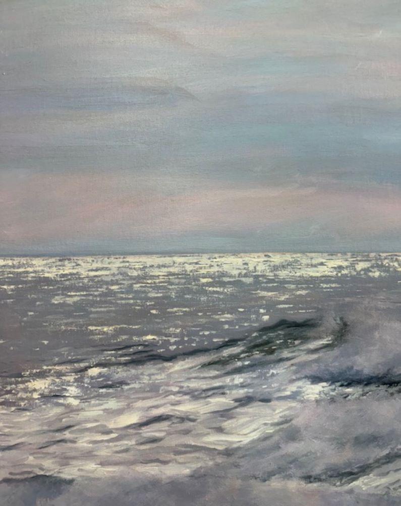 Silver Summer, original 30x40 contemporary impressionist marine landscape For Sale 2