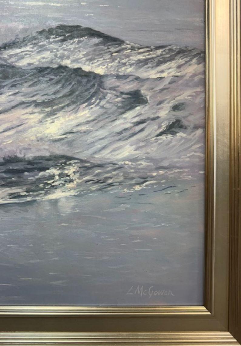 Silver Summer, original 30x40 contemporary impressionist marine landscape For Sale 3