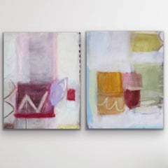 Diptych of Awakening and In This Moment, Original paintings, Abstract