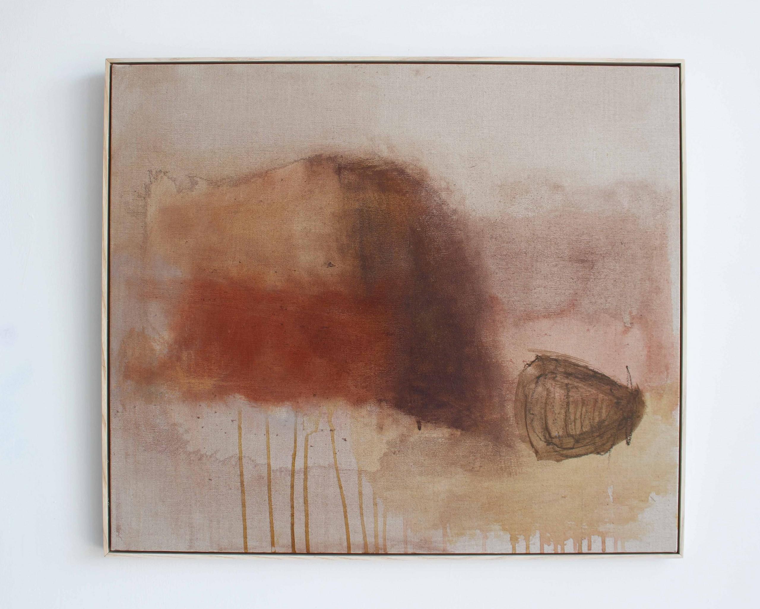 Evermore, peinture abstraite neutre et chaude, art contemporain couleur marron et rouille - Abstrait Painting par Laura Menzies