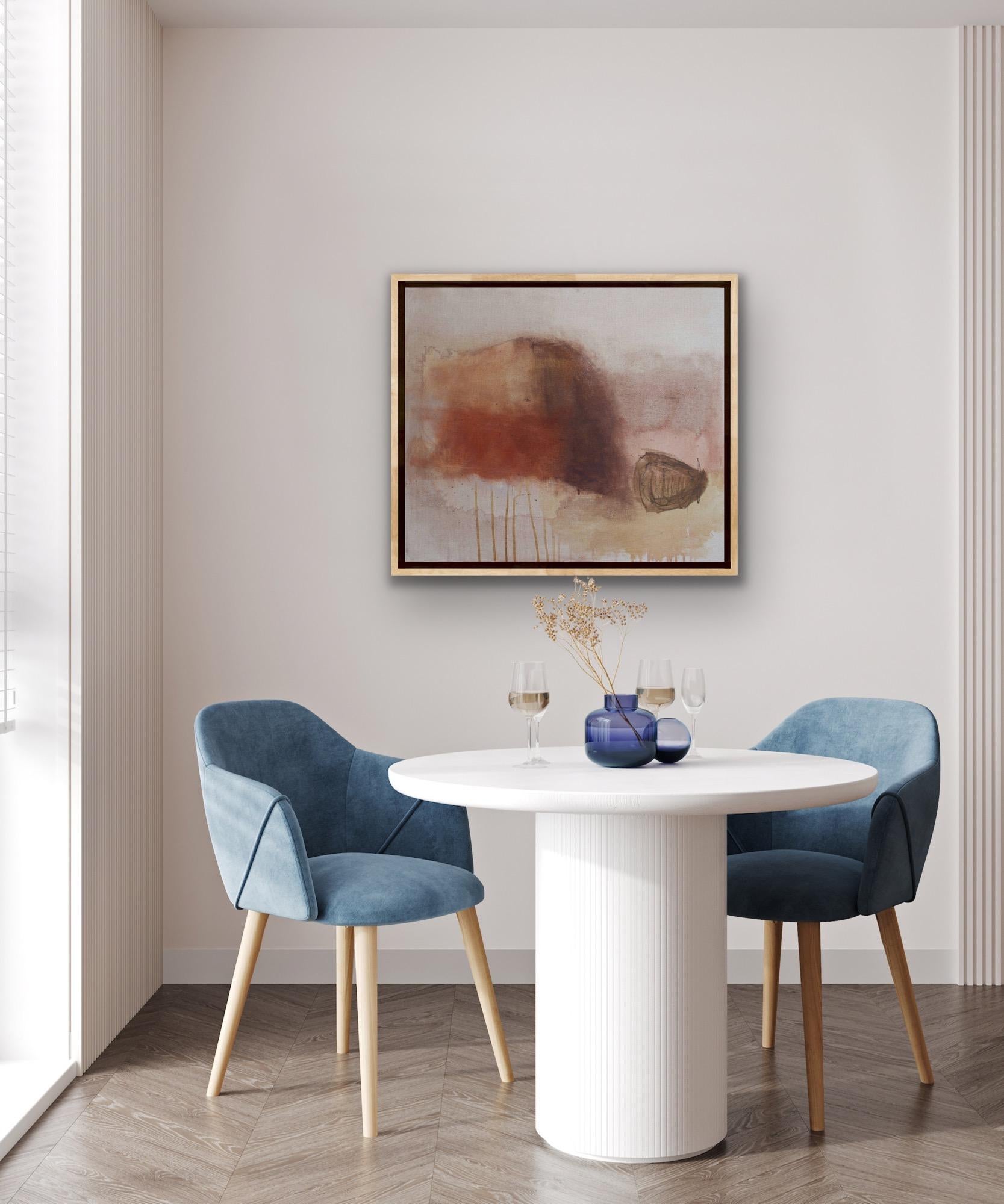 Evermore, pittura astratta neutra e calda, arte contemporanea marrone e ruggine in vendita 1