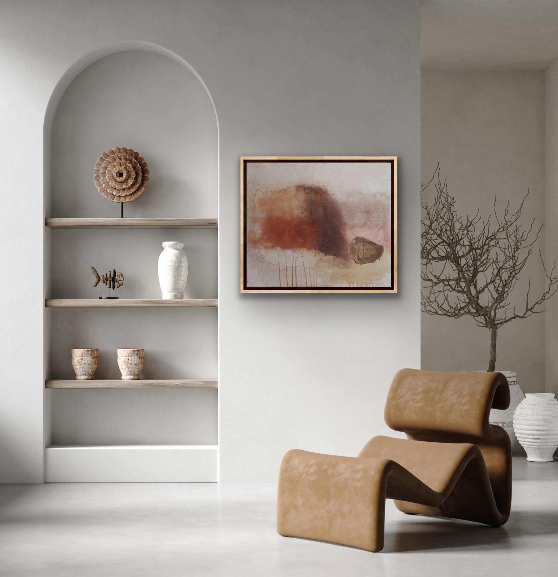 Evermore, peinture abstraite neutre et chaude, art contemporain couleur marron et rouille en vente 2