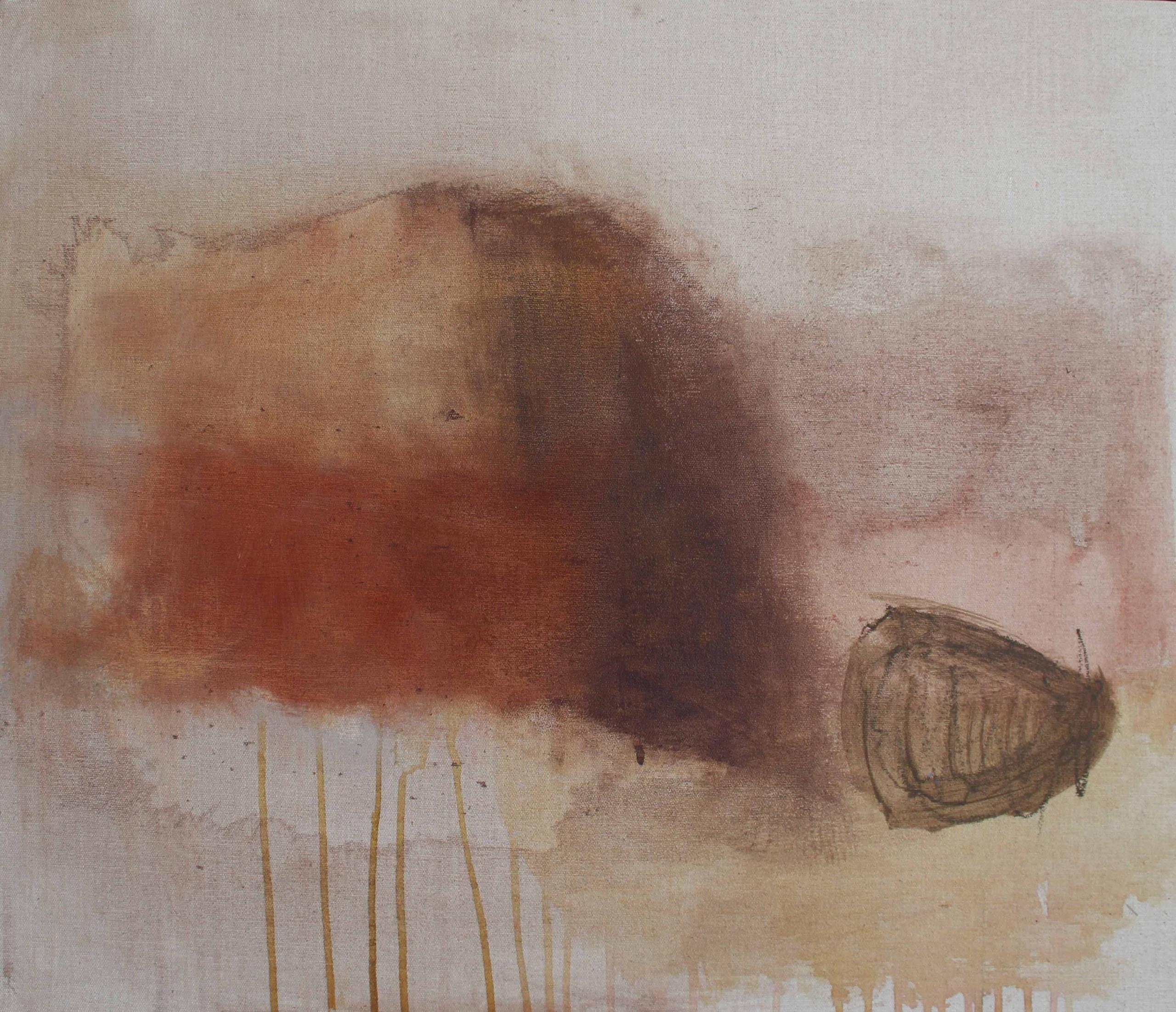 Laura Menzies Landscape Painting - Evermore, Warm Neutral Abstract Painting, Brown and Rust Colour Cotemporary Art