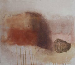 Evermore, peinture abstraite neutre et chaude, art contemporain couleur marron et rouille