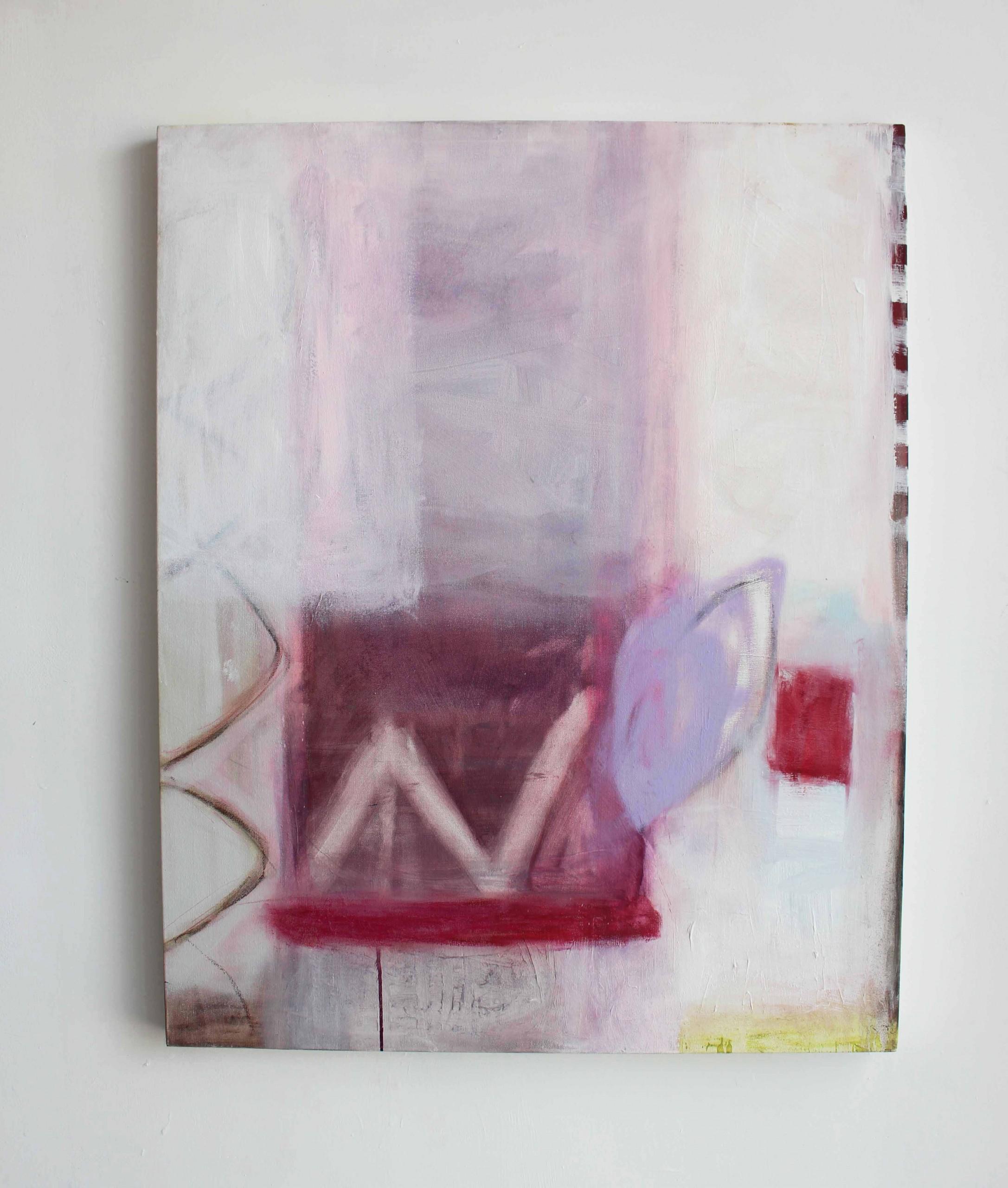 In This Moment, abstract art, pink art, original painting, affordable art - Abstract Painting by Laura Menzies