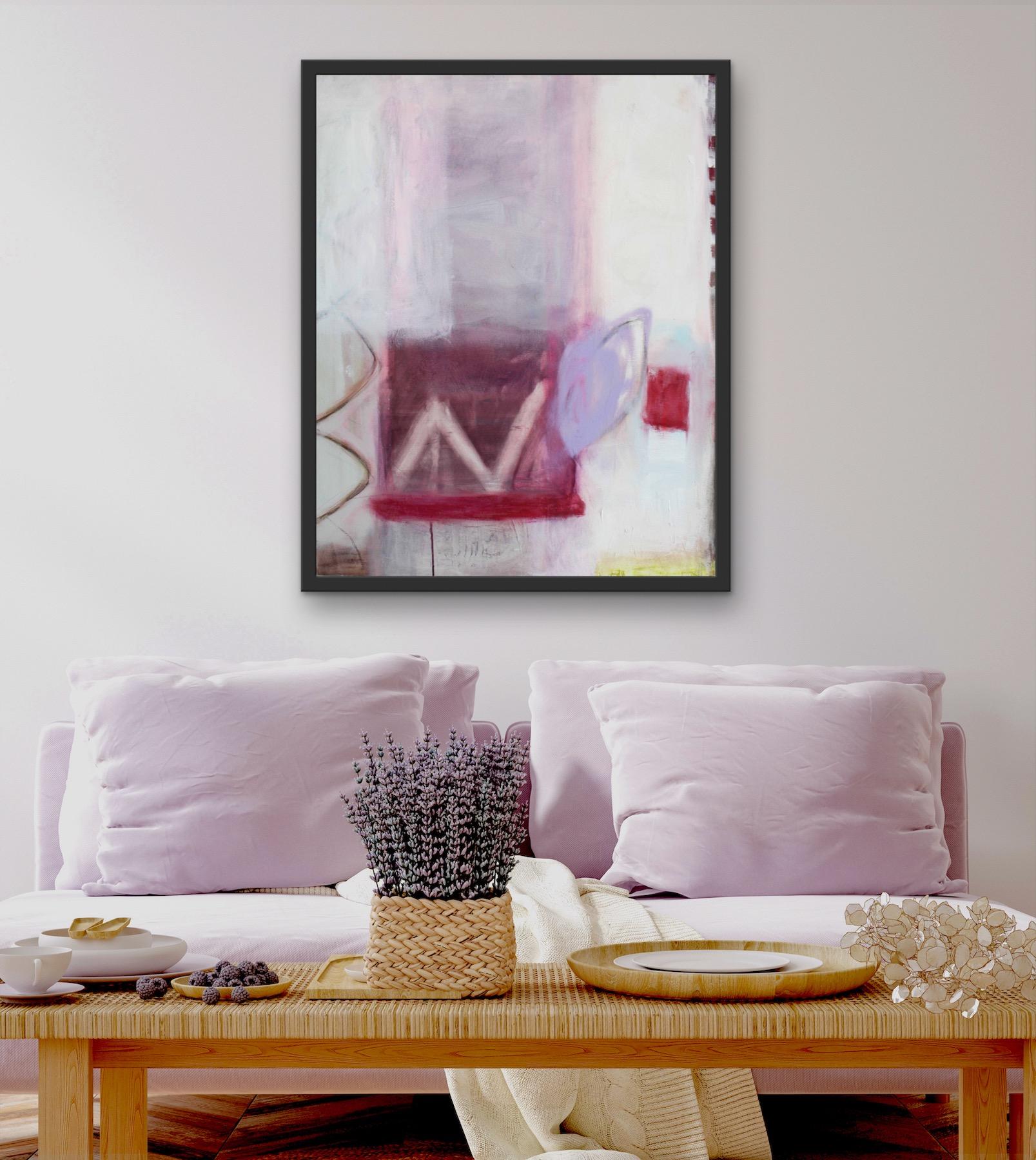 In This Moment, abstract art, pink art, original painting, affordable art For Sale 3