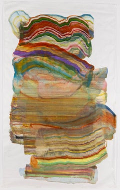 Deep Listening - Encaustic Monotype Colorful Geological Layers Beeswax, 2022