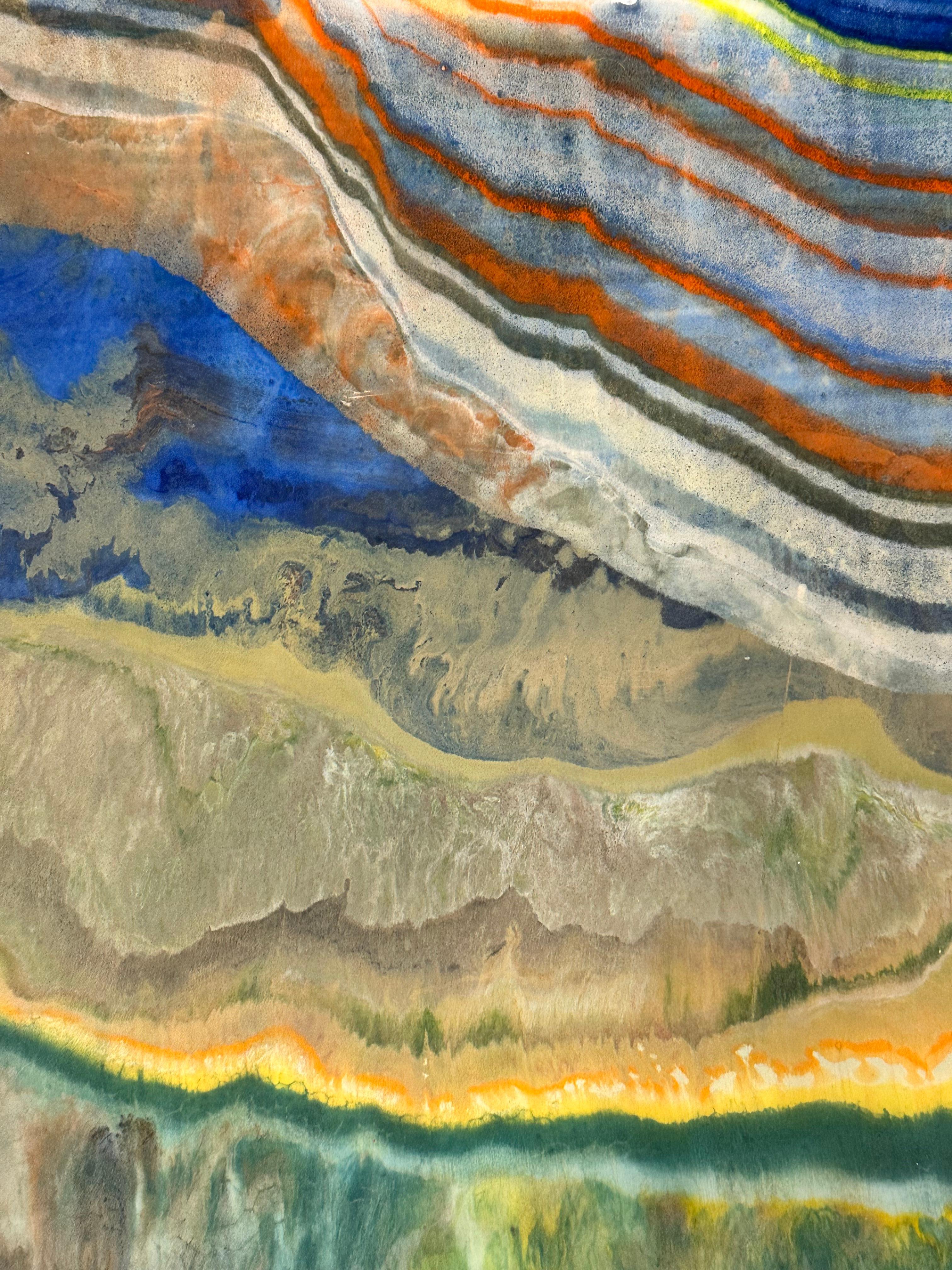 Un exoesqueleto mineral - Monotipo encáustico de geología abstracta contemporánea, 2024 en venta 2