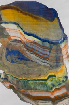 A Mineral Exoskeleton - Contemporary Abstract Geology Encaustic Monotype, 2024