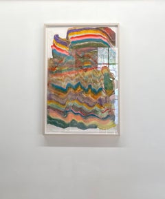 Abandonner tout - Géologie abstraite contemporaine Monotype à l'encaustique, 2025