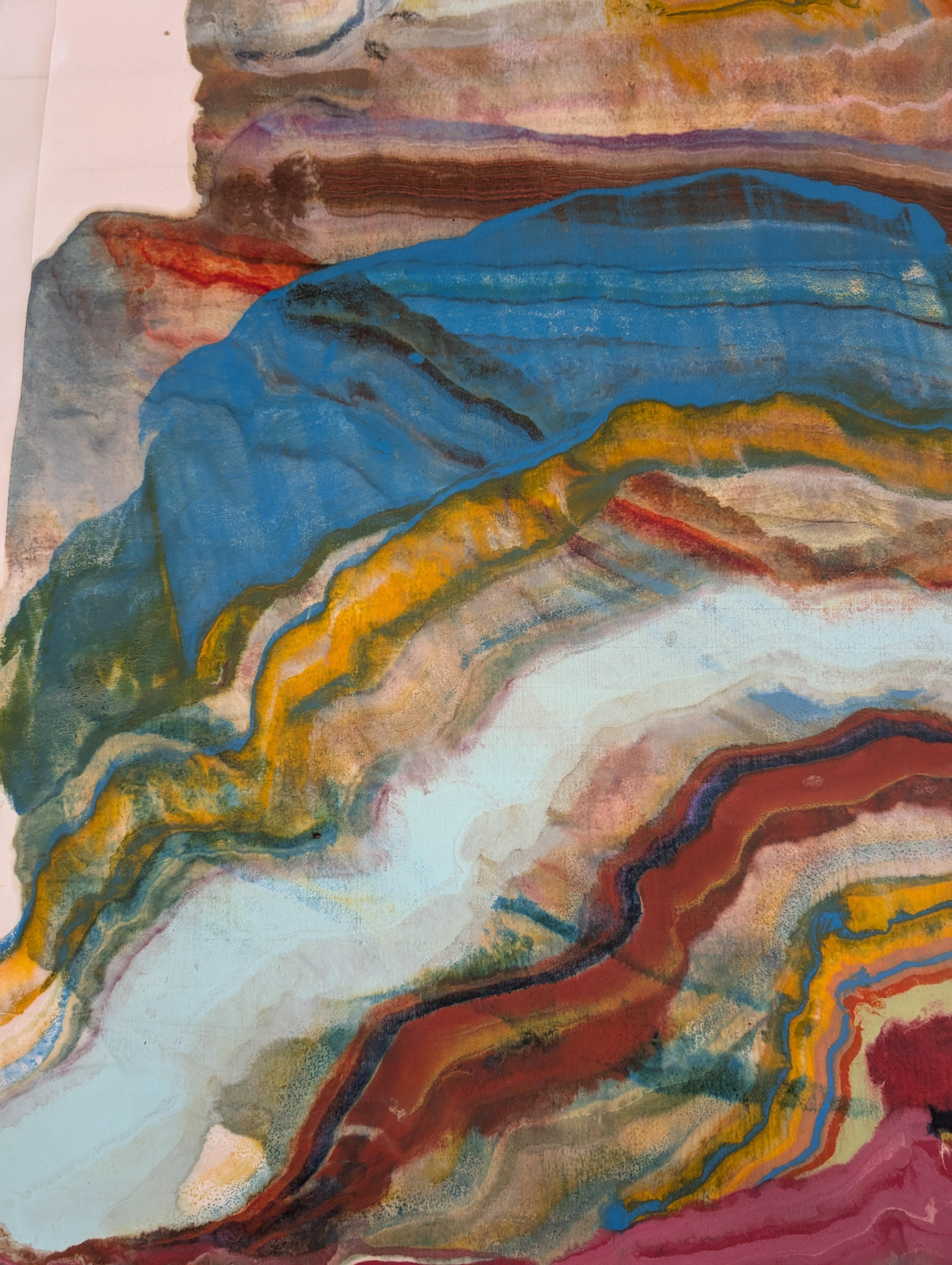 Historias acumuladas - Geología abstracta contemporánea Monotipo encáustico, 2025 en venta 2