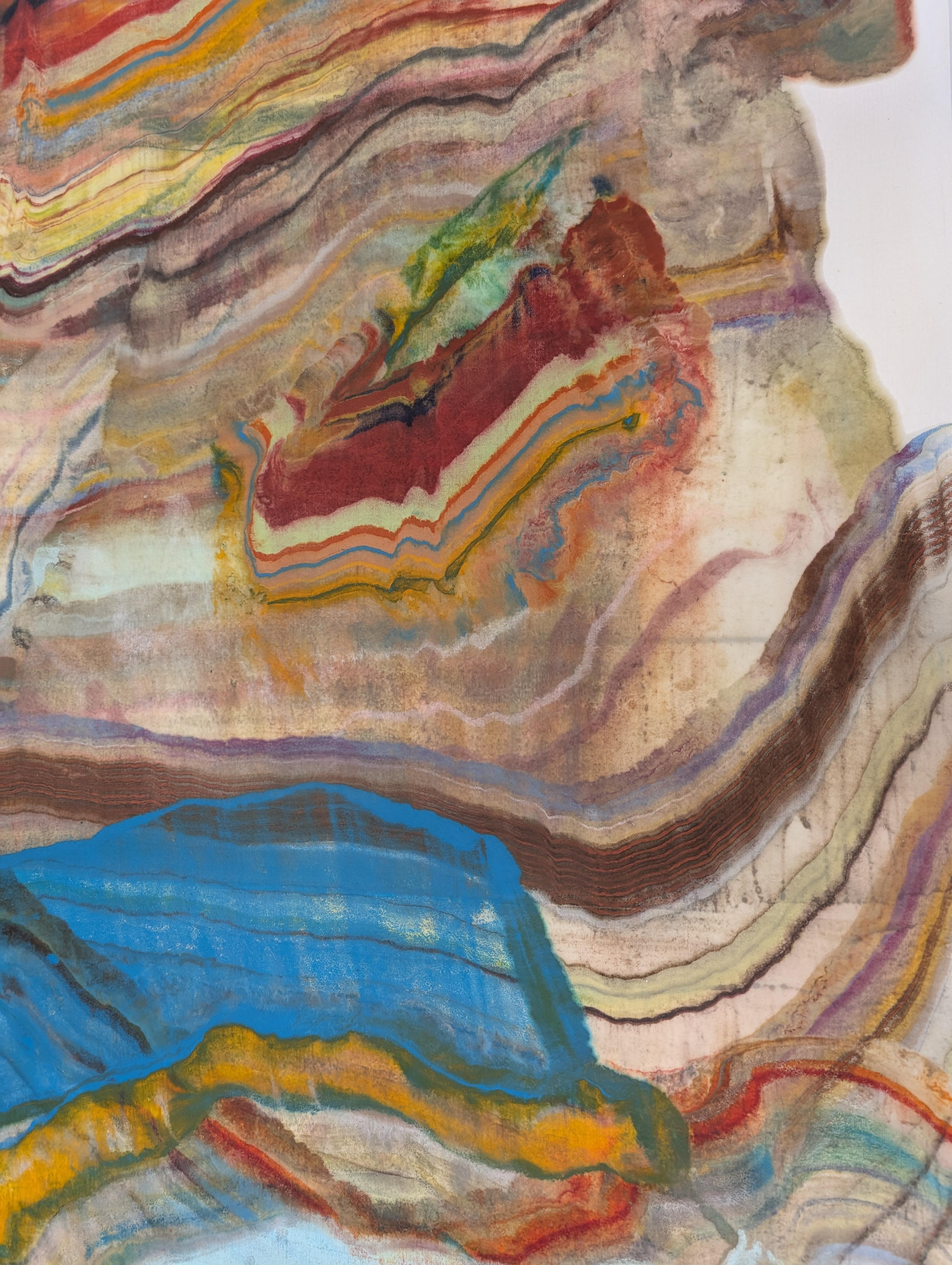 Historias acumuladas - Geología abstracta contemporánea Monotipo encáustico, 2025 en venta 4